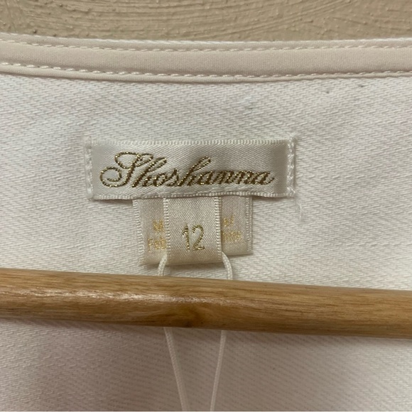 Shoshanna Anya Sleeveless Flounce Cotton Belted Mini Dress White Size 12 NWT New - Picture 7 of 16